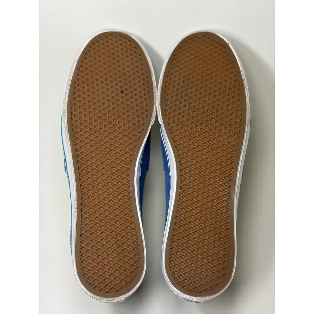 VANS Blue Suede Low Top Lace-Up Sneakers Men's US 6.5 Rubber Sole